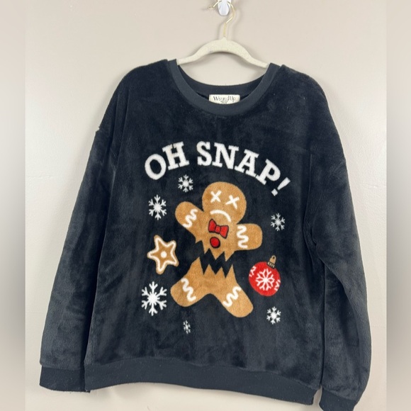 5 for $25| Wound up oh snap fuzzy holiday Christmas sweatshirt size XXL - Picture 1 of 7